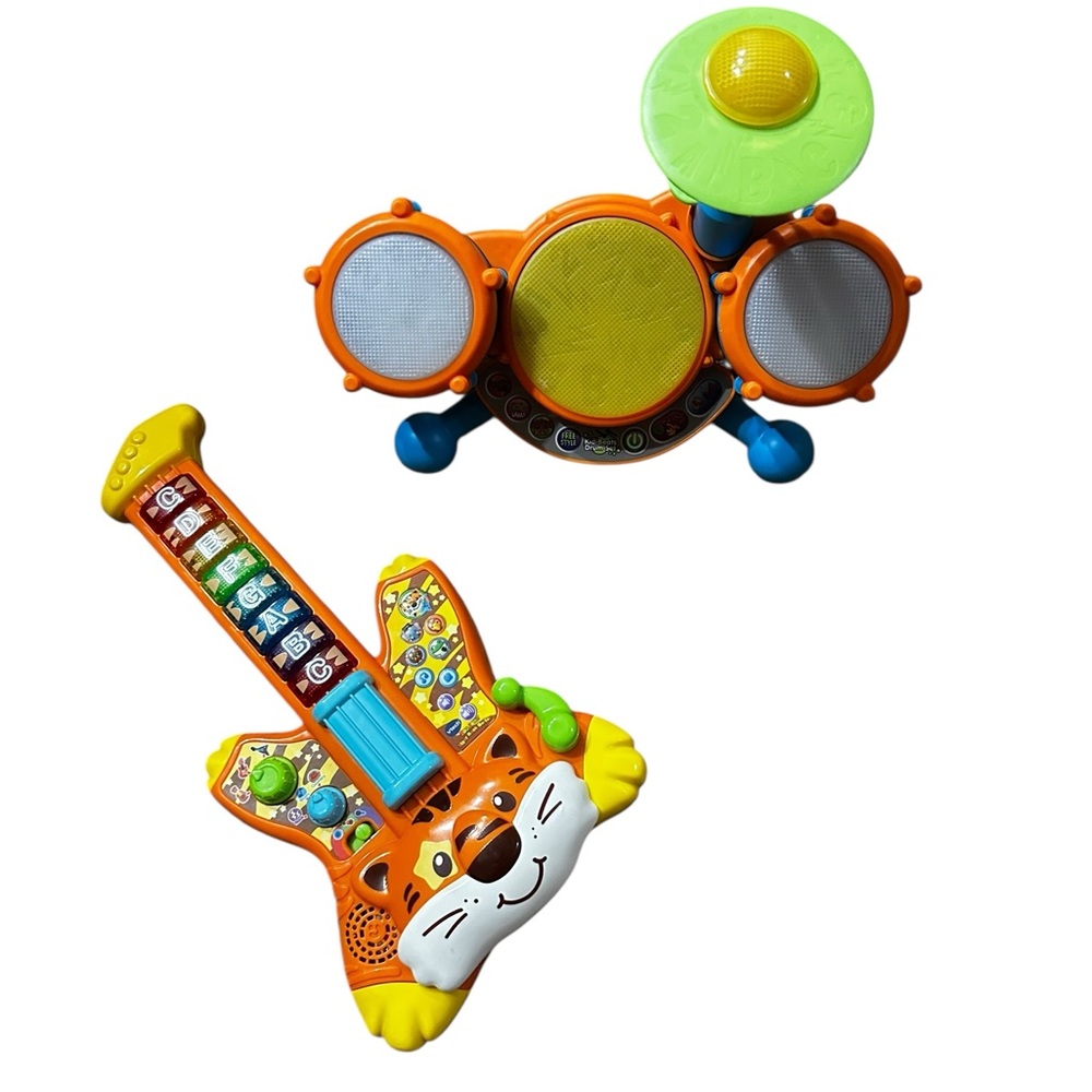 VTech guitar and drum set EUC